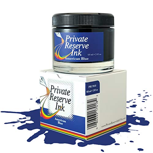 Private Reserve Premium Fountain Pen Ink, 60ml Bottle, American Blue | Premium fountain pen ink with smooth flow, rich color, and reliable everyday writing performance. - color: American Blue