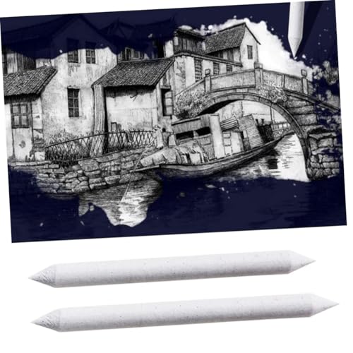 MINAOLULUS 15pcs Art Drawing Stumps and Tortillions Set with Sandpaper Pencil Sharpener for Blending Sketching and Detailing Dark Grey Bag for Students and Artists