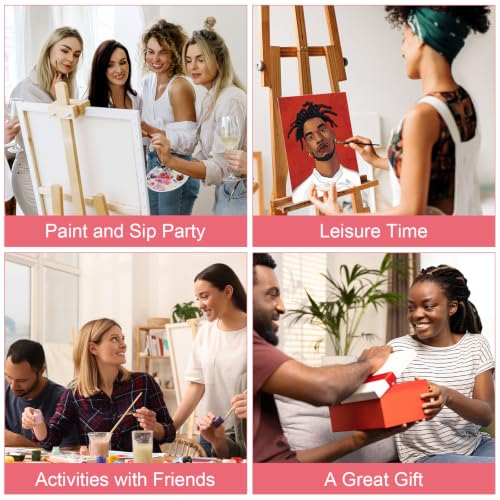 16 Pcs Pre Drawn Canvas for Painting for Adults Sip and Paint Kit | Pre Printed Canvas to Paint DIY Art Party Supplies Couples Date Night Girls Night (Couples, 8x10 in) - size: 8x10 in, style: Couples