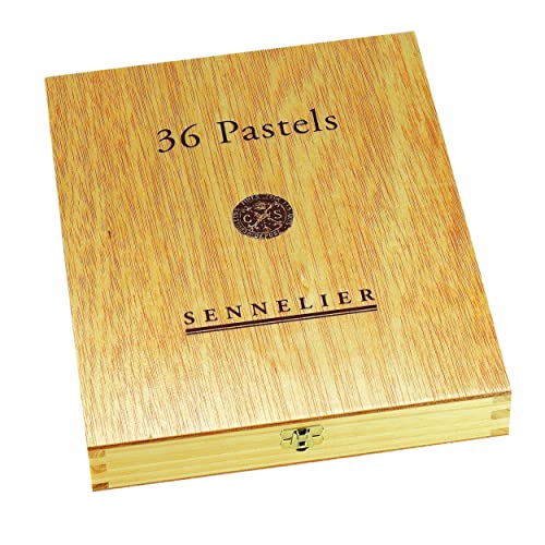 SENNELIER Extra-Soft French Pastel Full Stick Wooden Box Set for Professional Artists, 36-Colors