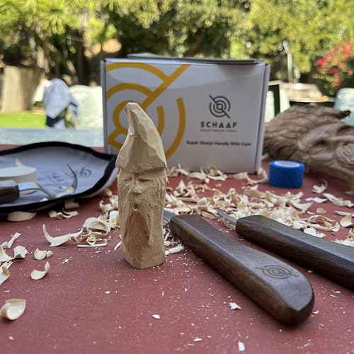 Beginner-Friendly Wood Carving Kit, 3pc Whittling Knife Set with Wood Carving Knives, Spoon Carving Knife, Basswood Blocks, & Fun Learning Videos, Wood Whittling Kit for Beginners from Schaaf Tools