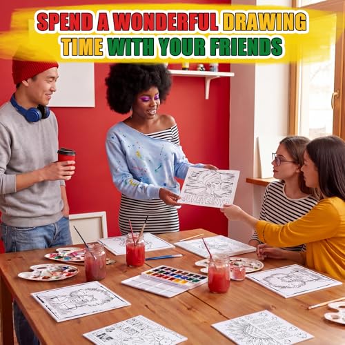 Honoson 6 Pcs 6 Inch Juneteenth Pre Drawn Outline Canvas Paint Kit with Pictures for Adults Paint Party Stretched Canvas for Art Boards Set for Adult Beginner - style: Juneteenth