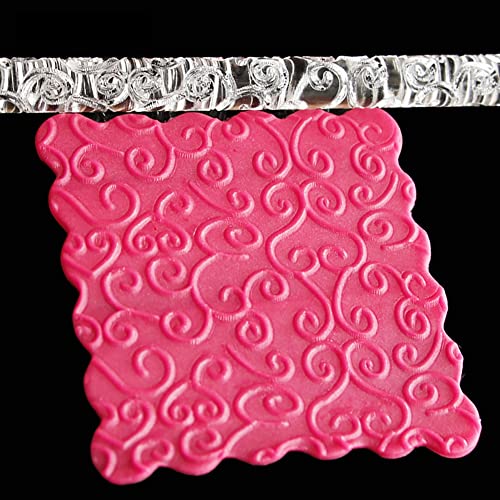 Acrylic Rolling Pin with 28 Patterns, Lightweight 6.3x0.4 Inch Textured Design for Cookie Dough and Pastry (#18) - size: 52008 flower vine