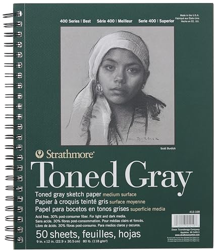Strathmore Toned Gray Sketch Pad 9X12 - size: 9x12