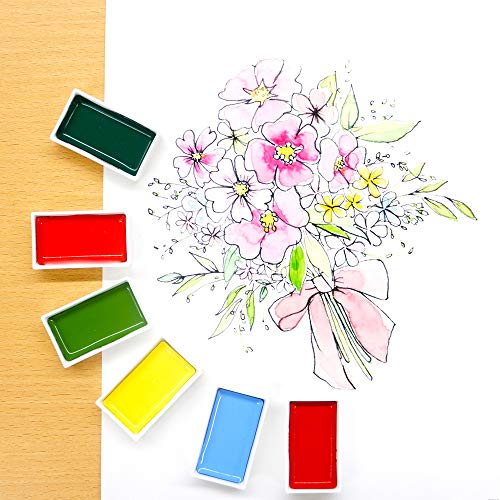 Kuretake GANSAI TAMBI Watercolor paint set 48 Colors, Professional-quality art supplies for artist, drawing, sketch, Non-Toxic, Made in Japan - style: 48 colors