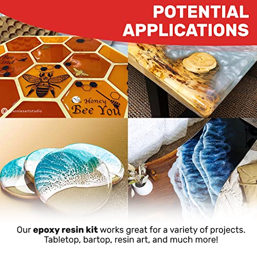 MAS Epoxies Table Top Pro Epoxy Kit 2-Quart (1-Quart Part A + 1-Quart Part B) Crystal Clear Resin Casting for DIY Arts, Crafts, Countertops, Wood Tables, Tabletops, Bar Tops - size: 2 Quart