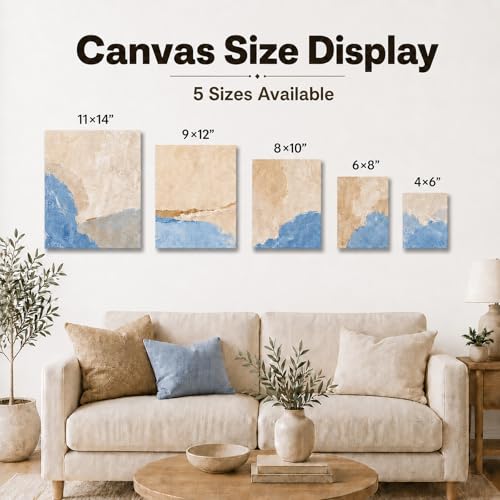 5 Pack 100% Cotton Stretched Canvas for Painting | Multi Sizes 4x6/6x8/8x10/9x12/11x14,Acid-Free Canvas for Oil & Acrylic,Kids,Beginners & Artists,art supplies for adults