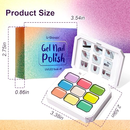 Gradient Painting Gel, 9 Colors Ombre Gel Nail Polish for 3D Nail Sculpting Gel Painting Effect Pigment Pat Nails Aura Nails, French Manicure Long Lasting Home Salon Nail Art Easter Egg - color: Easter Egg