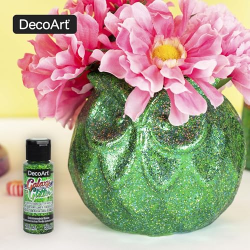 DecoArt Galaxy Glitter Acrylic Paint Set – 9 Bottles (2 fl oz) – Bright Multicolor Glitter Paints for Crafting, Art Projects & Creative DIY Crafts - color: Multicolor Glitter