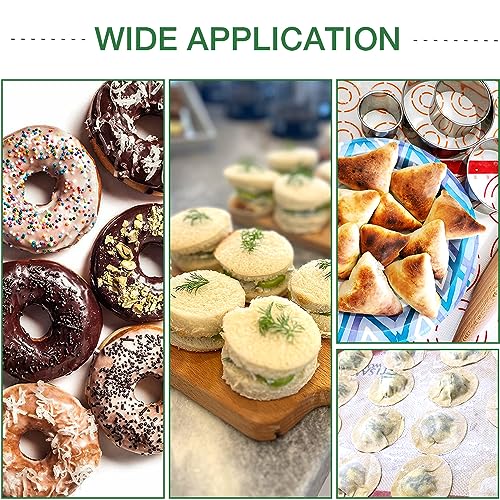 14 PCS Circle Cookie Cutters, Stainless Steel Biscuit Cutter Set(Silvery) - size: 14 Pack, Round Shape