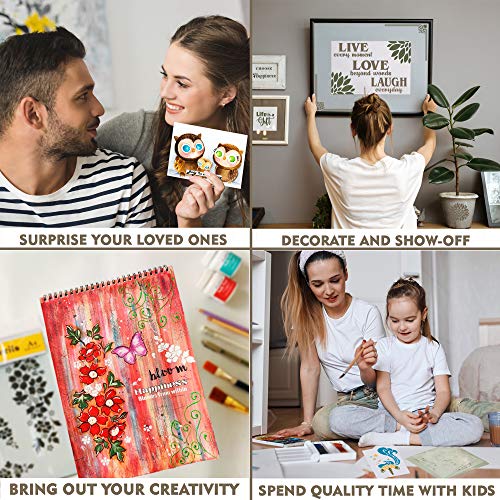 CrafTreat Reusable French Writing Stencils for Painting on Furniture, Wood, Canvas, Paper, Fabric, Wall and Tile - French Script - A4 (8.3 x 11.7 Inch) DIY Art and Craft French Letter Stencils