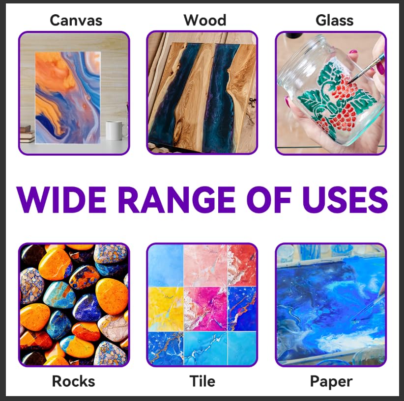 OPHIR 40 Bottles Complete Acrylic Pouring Set, 36 Colors Premixed Ready to Pour Paint with Silicone Cell Medium & Varnish for Canvas Wood Glass Crafts Stone Surfaces Fluid Art Supplies, 3.8 oz - color: Professional 36 Colors Set