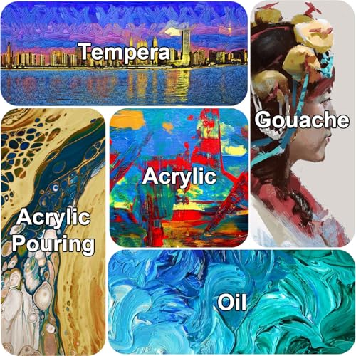 Gallery Wrapped Stretched Canvases for Painting 10x20 Inch 3-Pack, 16 oz Triple Primed Acid-Free 100% Cotton Blank Canvas, Rectangular Spline Canvas for Oil Paint Acrylics Pouring & Wet Art Media - size: 10"x20"(3-Pack), style: Exhibition