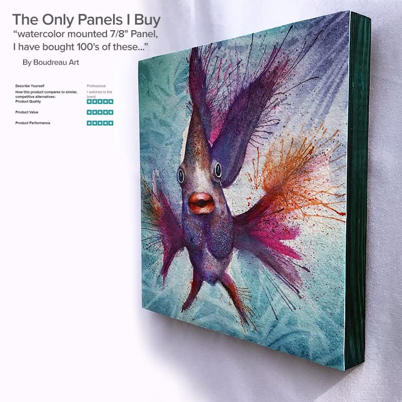 Da Vinci Pro Birch Wood Panel 1-5/8 Deep – 6x8 Single Panel - Fine Textured, Warp Resistant, Lightweight & Rigid – Perfect for Mounting Sanded Pastel or Watercolor Paper, Linen or Canvas