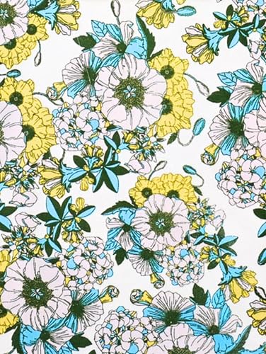 100% Cotton Printed Kitchen Apron with 2 Pockets for Men and Women – Adjustable Chef Apron - Machine Washable - color: Floral Yellow