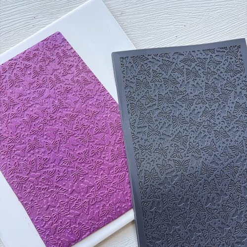 Butterflies Polymer Clay Texture Sheets Mats for Polymer Clay Earrings Making Sparkle Butterfly Texture Impressions DIY Tools for Pottery Earrings Jewelry Making DIY Craft Supply