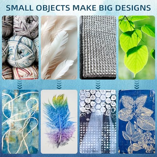 Gel Printing Plate Kits with Paints, Brayer, Baren, Stencils, Washi Stickers, Mixing Cups, Sticks , Blank Cards And Envelopes Storage Case 5X7 Gel Plate for Printmaking Supplies for Art And Crafts