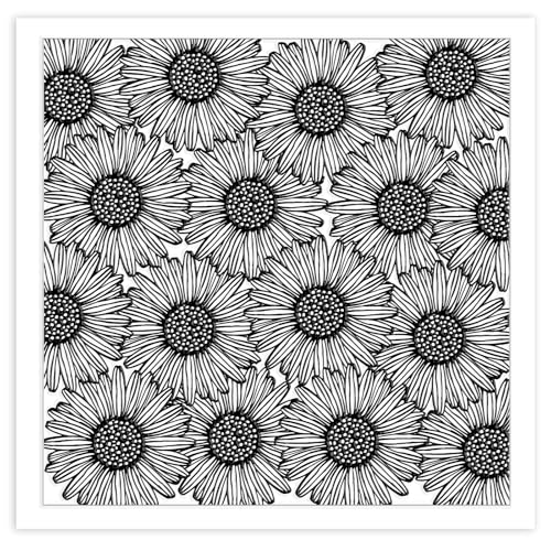 CHGCRAFT Wishing Flowers Polymer Clay Texture Sheets Silicone Texture Stamp Clay Texture Mat Modeling Pattern Pad Texture Sheets for Jewelry and Clay Earrings Tools, 5.5x5.5 inch - style: Wishing Flowers