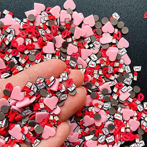 EHOPE Fake Sprinkles Clay Sprinkles Polymer Clay Slices for Nail Art DIY Crafts Cake Phone Case (40G-Letter+Lips-45) - color: 45-Letter+Lips
