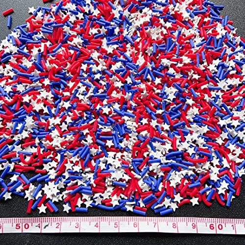 EHOPE Fake Sprinkles Resin Sprinkles Fake Candy Sprinkles Clay Sprinkles Polymer Sprinkles Polymer Clay Slices for Nail Art DIY Crafts Cake Phone Case(40G-Blue Sugar granules+ Stars-16) - color: 16-Blue Sugar granules+ Stars