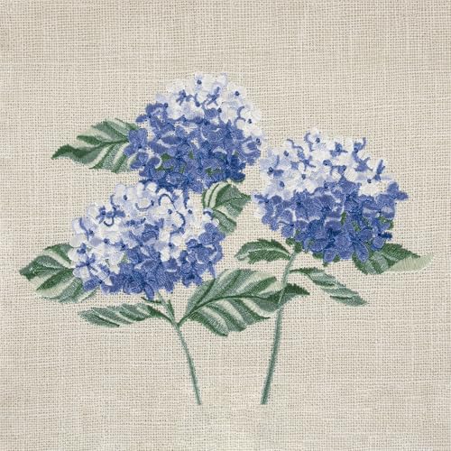 Hobby Gift Medium Sewing Box Organiser, Fabric Covered Storage Box with Handle, Internal Tray, Pin Cushion and Pocket for Sewing, Quilting and Knitting Supplies - color: Blue Hydrangea
