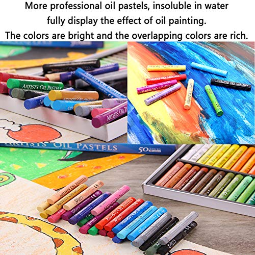 KUPTOOL Oil Pastel Set,Professional Painting Soft Oil Pastels Drawing Graffiti Art Crayons Washable Round Non Toxic Pastel Sticks for Artist,Student,Beginner (25 Colors)