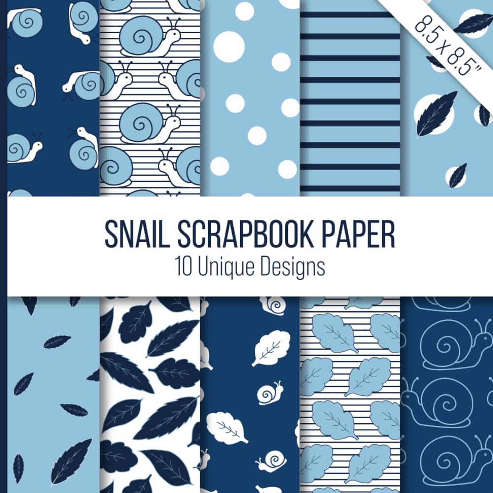 Snail Scrapbook Paper: Double-sided collage book featuring decorative patterns in unique, coordinating designs