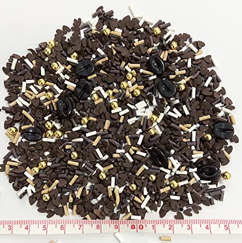 EHOPE Fake Sprinkles Resin Sprinkles Fake Candy Sprinkles Clay Sprinkles Polymer Sprinkles Polymer Clay Slices for Nail Art DIY Crafts Cake Phone Case(40G-Chocolate-41) - color: 41-Chocolate