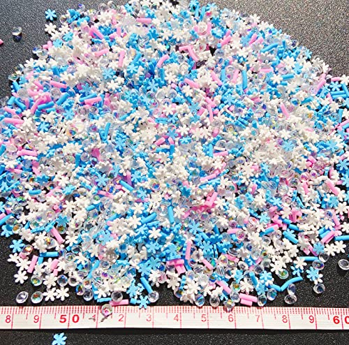 EHOPE Fake Sprinkles Fake Christmas Sprinkles Fake Candy Sprinkles Clay Sprinkles Polymer Sprinkles Polymer Clay Slices for Nail Art DIY Crafts Cake Phone(40G-Sugar granules+Snowflake-21) - color: 21-Sugar granules+Snowflake