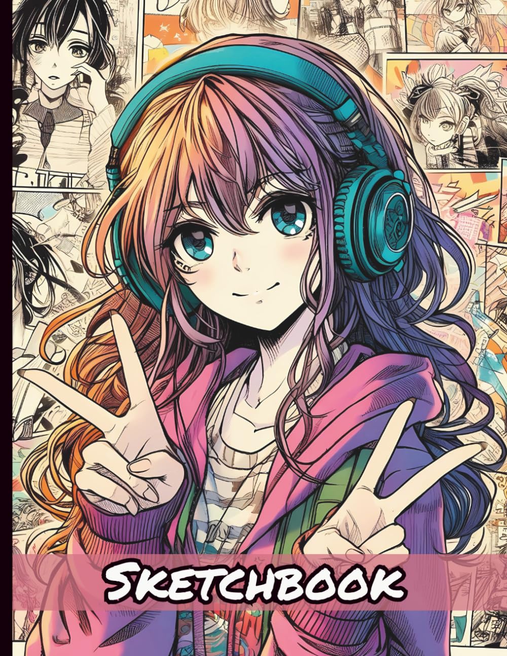 Kawaii Sketchbook for Drawing Anime: Large Personal Artist Japanimation Sketch Book and Doodle Drawing Pad
