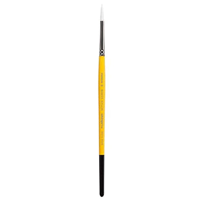 KINGART Premium White Nylon 7950-2 Gold Grip Round Artist Brushes, Synthetic Nylon Hair, Acrylic & All Media, Face Painting, Body Art, Fabric, Ceramics, Glass, Wood etc. Size 2 - size: 2