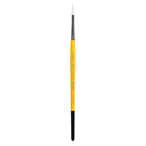 KINGART Premium White Nylon 7950-2 Gold Grip Round Artist Brushes, Synthetic Nylon Hair, Acrylic & All Media, Face Painting, Body Art, Fabric, Ceramics, Glass, Wood etc. Size 2 - size: 2