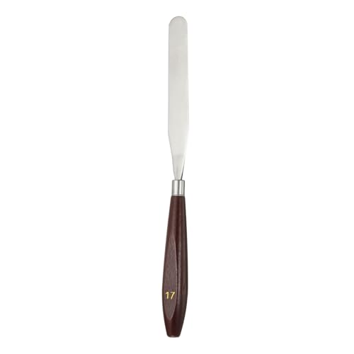 HARFINGTON Palette Knife Painting Tool 4.33 x 0.67 Stainless Steel Art Spatula Pallet Knives Scrapers Tools with Beech Wood Handle for Acrylic Oil Canvas Mixing Spreading, Red/Silver