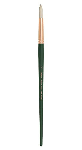 Silver Brush 1000-10 Grand Prix Premier Long Handle Hog Bristle Brush, Round, Size 10 - size: Size 10