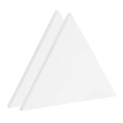 PATIKIL 2 Pcs Triangle Shaped Canvas Board, 8''x8'' Blank Painting Board Panels Pure Cotton Stretched Canvas for Painting Acrylic Oil Creative Art Projects, White - size: 8''x8''