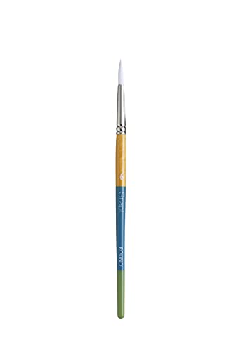 Princeton 9850R-4 Taklon Round 4 Snap Brush, White - size: Size 4, style: Round