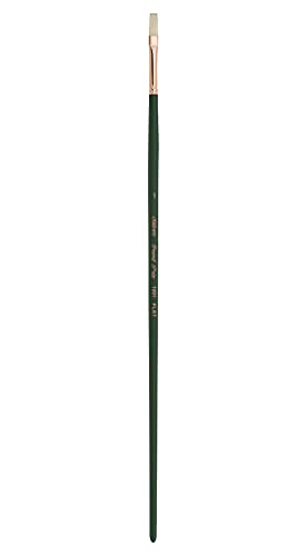 Silver Brush Limited 1001 Grand Prix Flat Brush for Oil Paintings, Size 1, Long Handle - size: Size 1, Long Handle