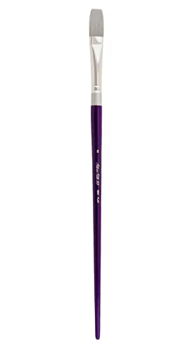 Silver Brush Limited 8801-8 Silver Silk 88 Flat Paintbrush for Acrylic, Watercolor, Gouache, Inks, & Dyes, Size 8, Long Handle - size: Size - 8