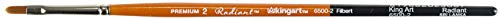KINGART Premium Radiant 6500-2 Filbert Series Artist Brush, Synthetic Taklon Hair, Short Handle, Acrylic, Oil and Watercolor Painting, Size 2 - size: 2