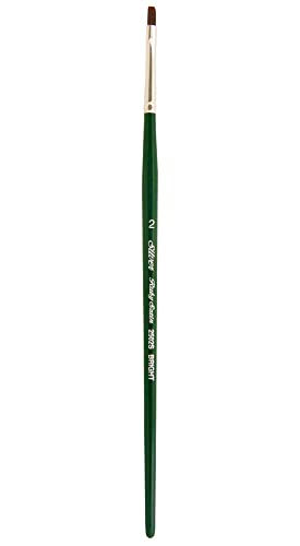 Silver Brush Limited 2502S Ruby Satin Bright Brush for Fluid and Flow Acrylics, Size 2, Short Handle - size: Size - 2
