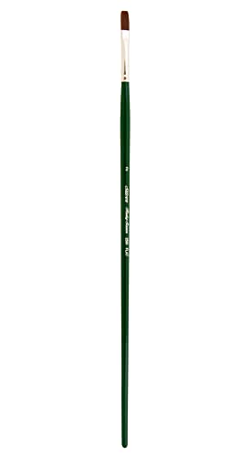 Silver Brush 2501-2 Ruby Satin Long Handle Synthetic Brush, Flat, Size 2 - size: Size 2