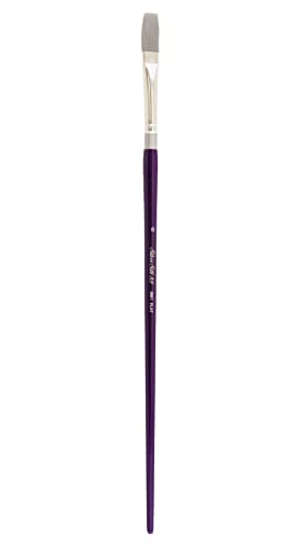 Silver Brush Limited 8801-6 Silver Silk 88 Flat Paintbrush for Acrylic, Watercolor, Gouache, Inks, & Dyes, Size 6, Long Handle - size: Size - 6
