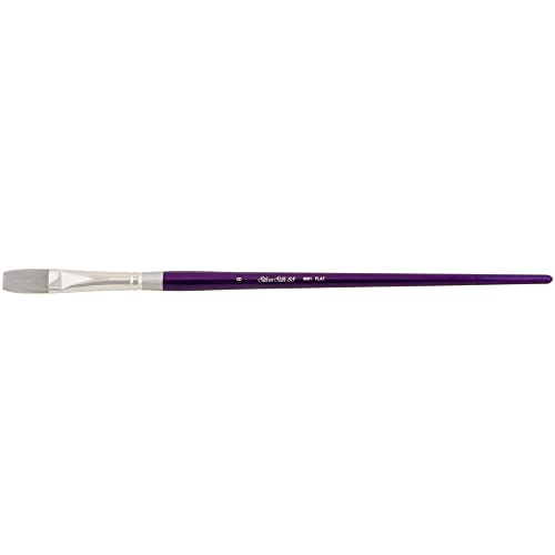 Silver Brush Limited 8801-8 Silver Silk 88 Flat Paintbrush for Acrylic, Watercolor, Gouache, Inks, & Dyes, Size 8, Long Handle - size: Size - 8