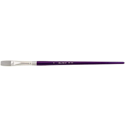 Silver Brush Limited 8801-8 Silver Silk 88 Flat Paintbrush for Acrylic, Watercolor, Gouache, Inks, & Dyes, Size 8, Long Handle - size: Size - 8