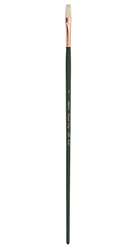 Silver Brush 1001-2 Grand Prix Premier Long Handle Hog Bristle Brush, Flat, Size 2 - size: Size 2