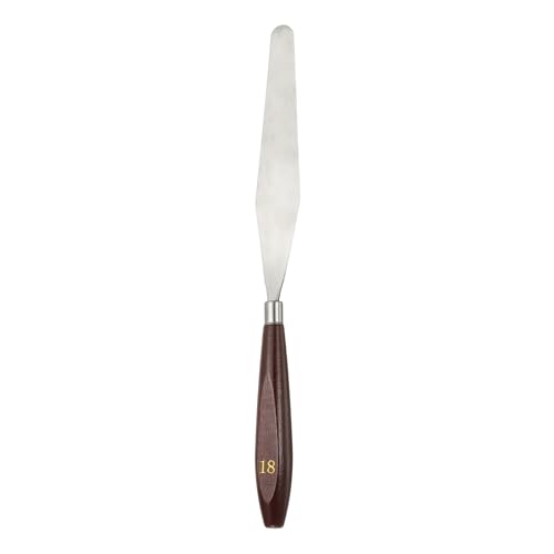 HARFINGTON Palette Knife Painting Tool 5.35 x 0.94 Stainless Steel Art Spatula Pallet Knives Scrapers Tools with Beech Wood Handle for Acrylic Oil Canvas Mixing Spreading, Red/Silver