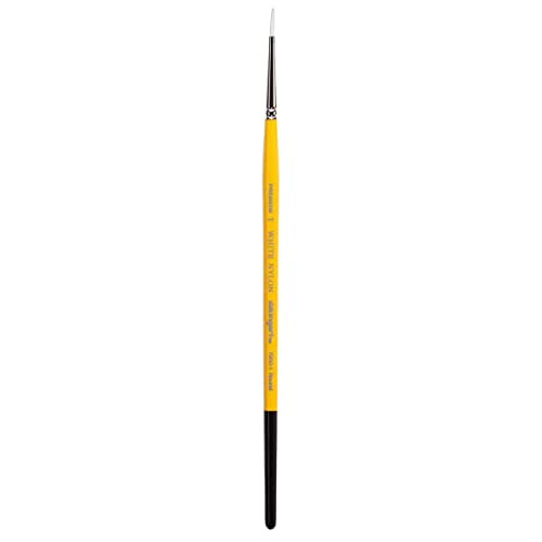 KINGART Premium White Nylon 7950-1 Gold Grip Round Artist Brushes, Synthetic Nylon Hair, Acrylic & All Media, Face Painting, Body Art, Fabric, Ceramics, Glass, Wood etc. Size 1 - size: 1