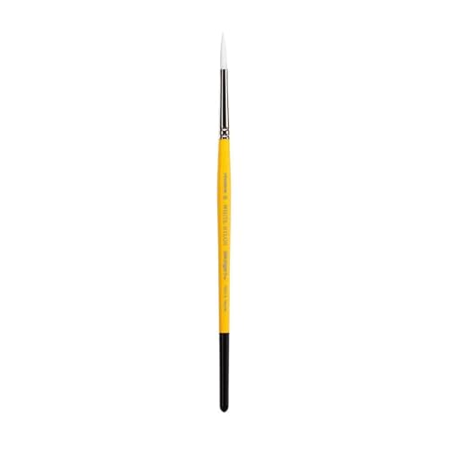 KINGART Premium White Nylon 7950-6 Gold Grip Round Artist Brushes, Synthetic Nylon Hair, Acrylic & All Media, Face Painting, Body Art, Fabric, Ceramics, Glass, Wood etc. Size 6 - size: 6