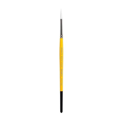 KINGART Premium White Nylon 7950-6 Gold Grip Round Artist Brushes, Synthetic Nylon Hair, Acrylic & All Media, Face Painting, Body Art, Fabric, Ceramics, Glass, Wood etc. Size 6 - size: 6