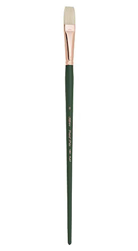 Silver Brush 1001-8 Grand Prix Premier Long Handle Hog Bristle Brush, Flat, Size 8 - size: Size 8